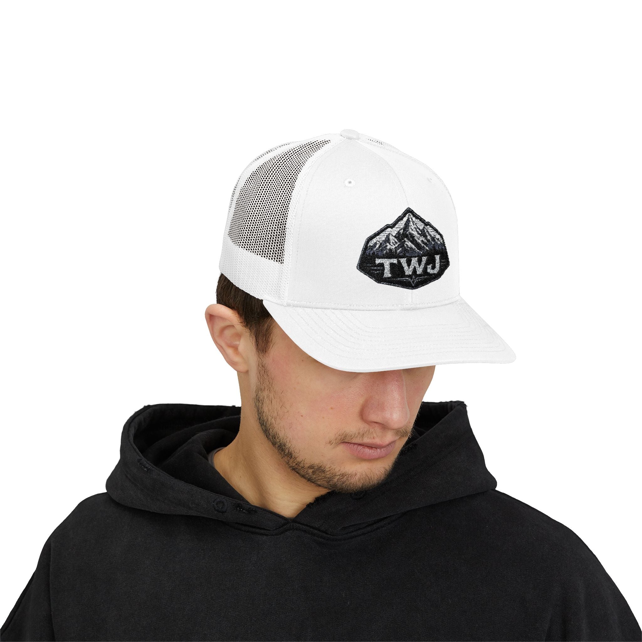 Mountain Patch Trucker Cap — TWJ Embroidered Snapback