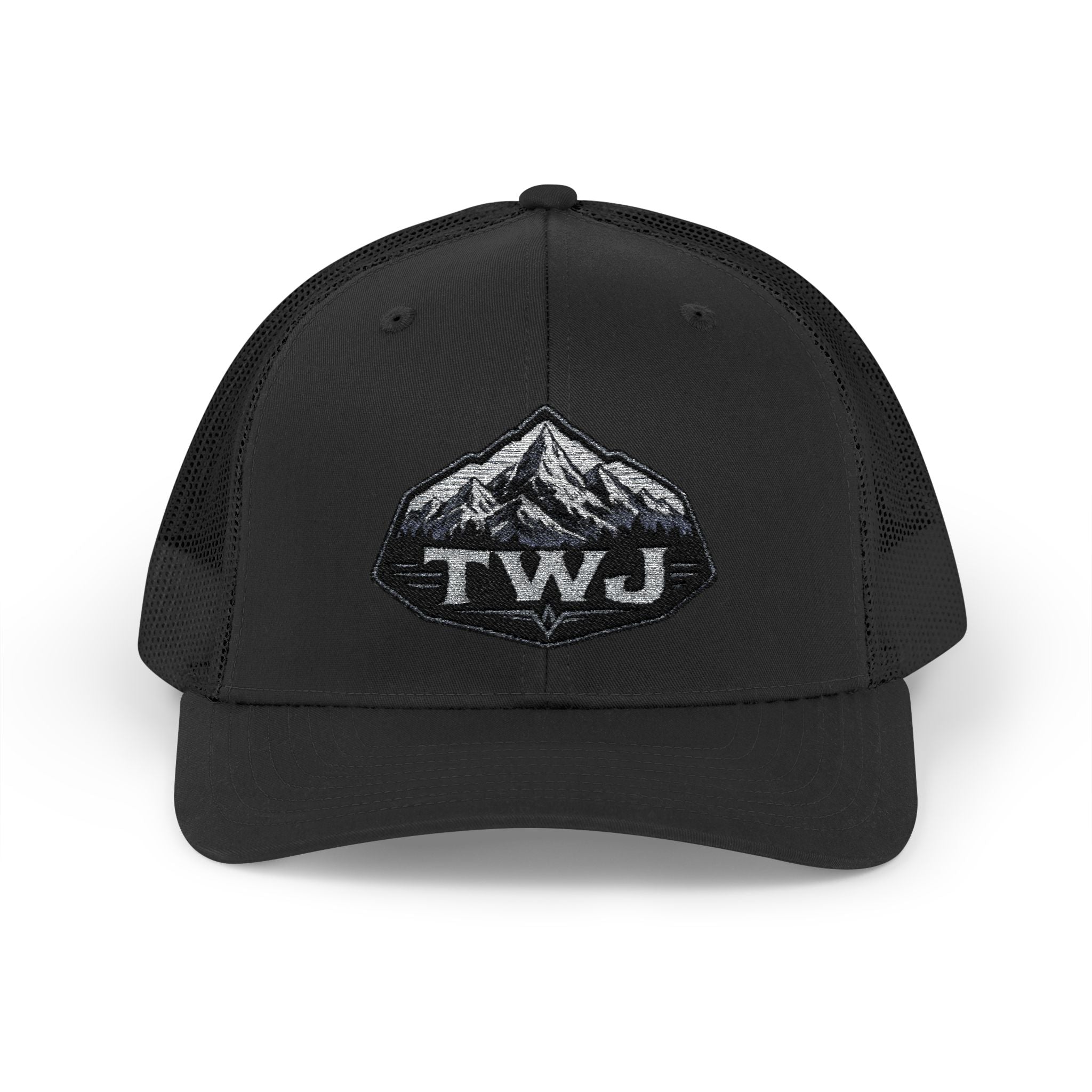 Mountain Patch Trucker Cap — TWJ Embroidered Snapback