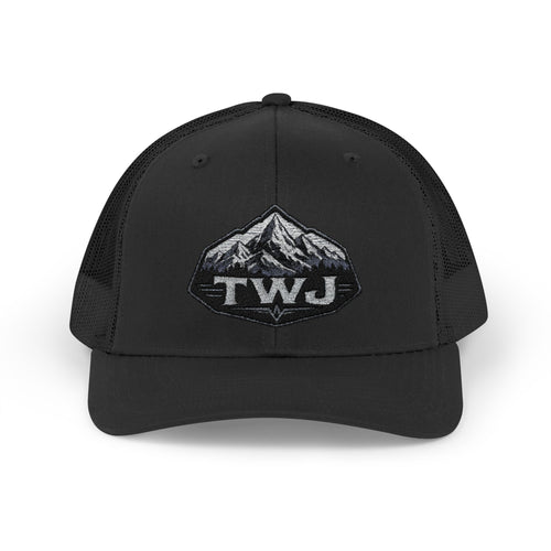 Mountain Patch Trucker Cap — TWJ Embroidered Snapback