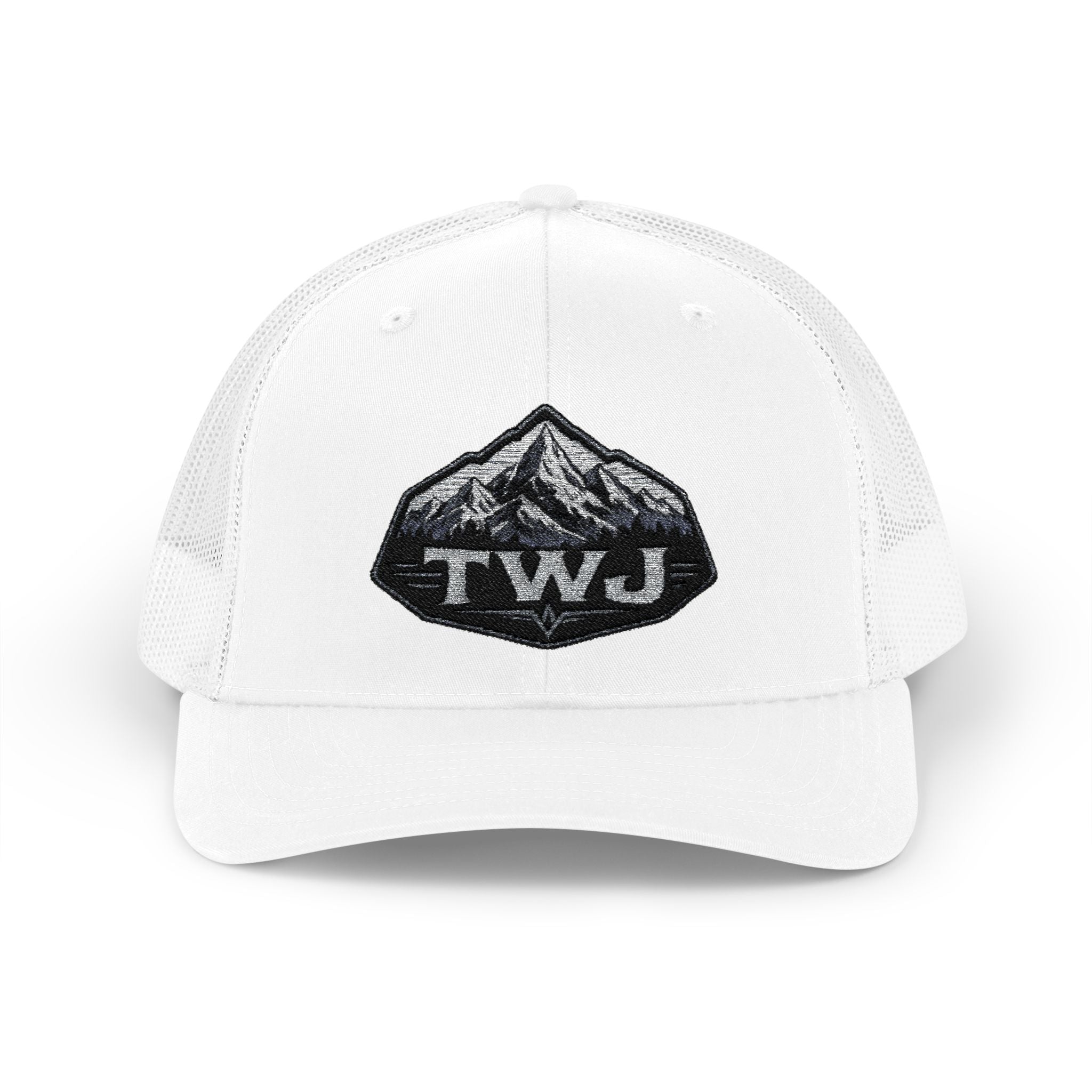 Mountain Patch Trucker Cap — TWJ Embroidered Snapback