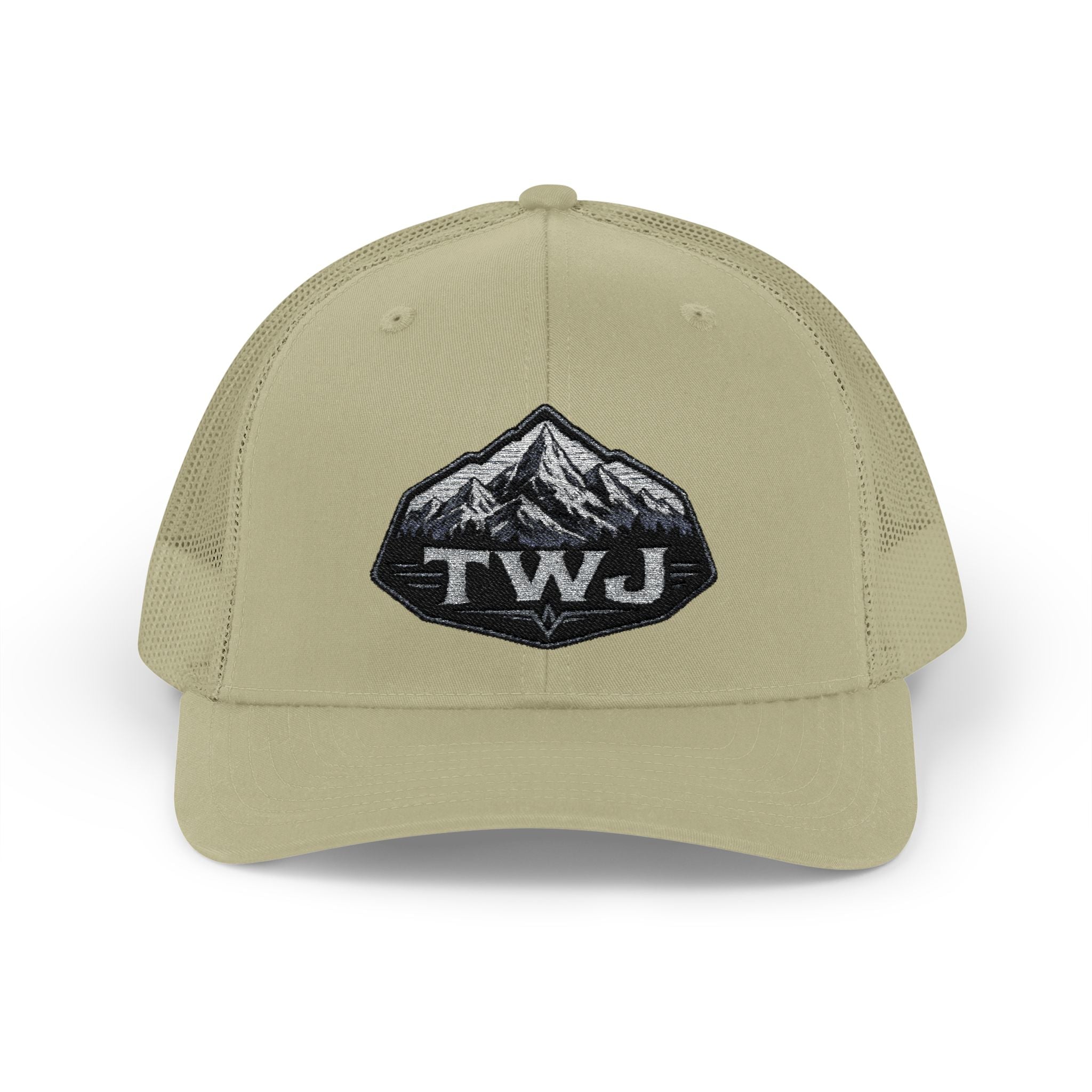 Mountain Patch Trucker Cap — TWJ Embroidered Snapback
