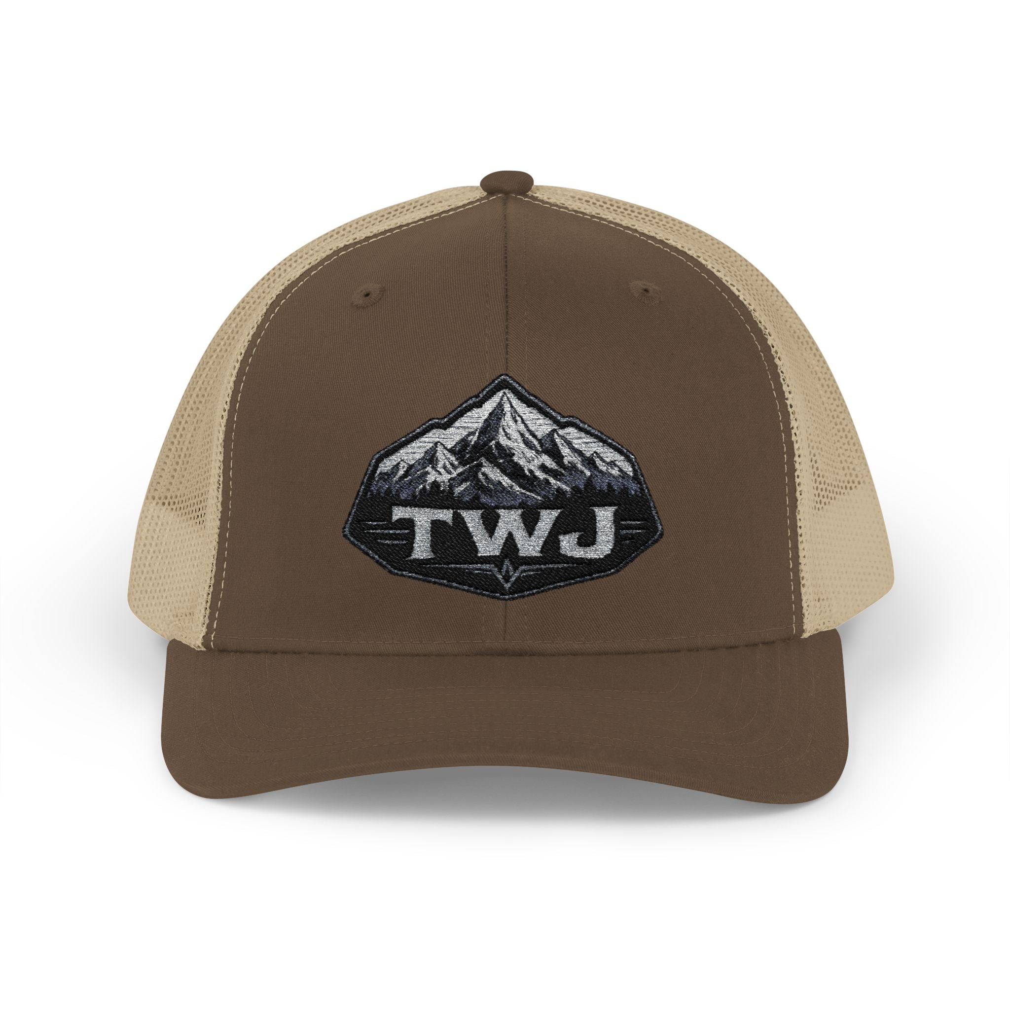 Mountain Patch Trucker Cap — TWJ Embroidered Snapback