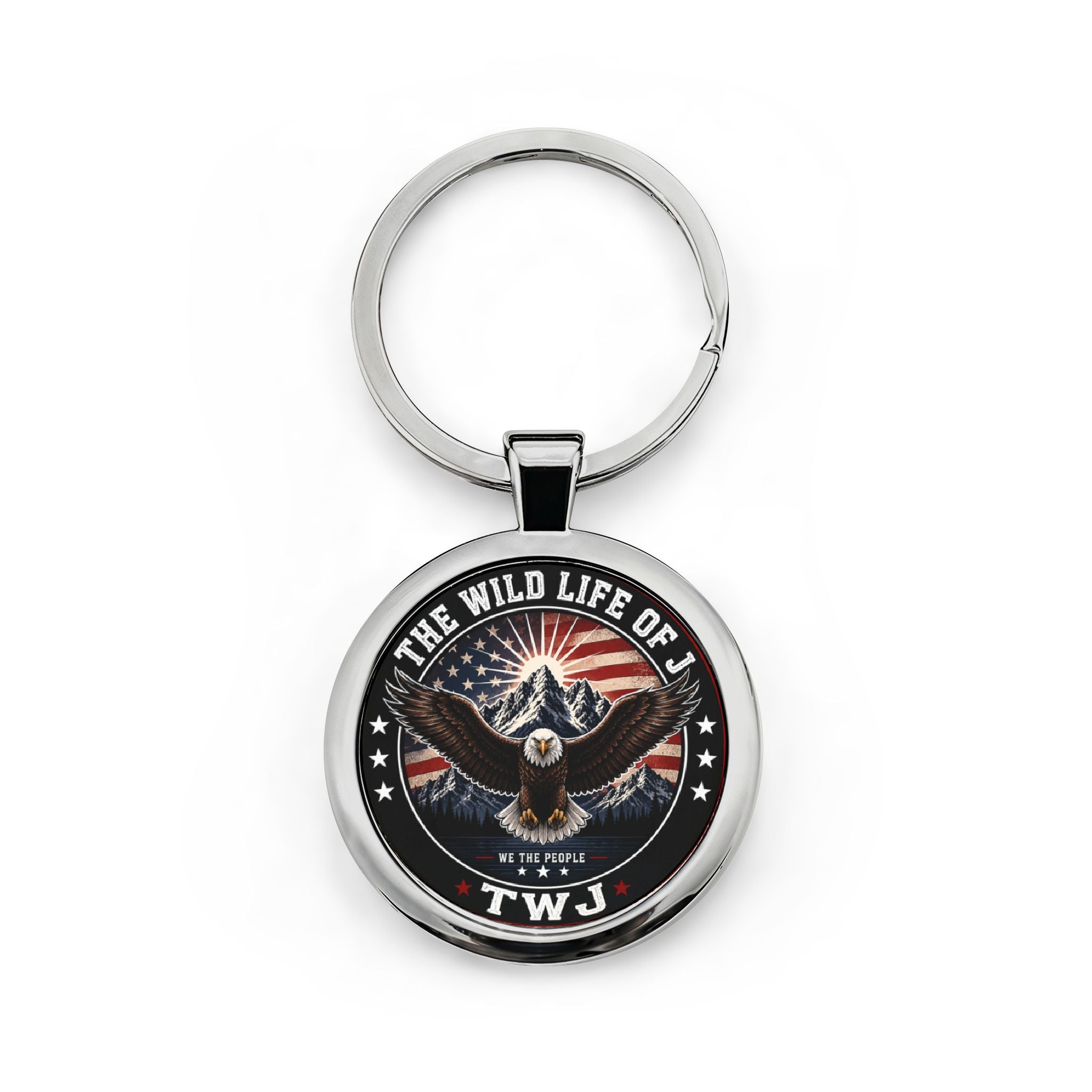 Round Stainless Steel Keychain